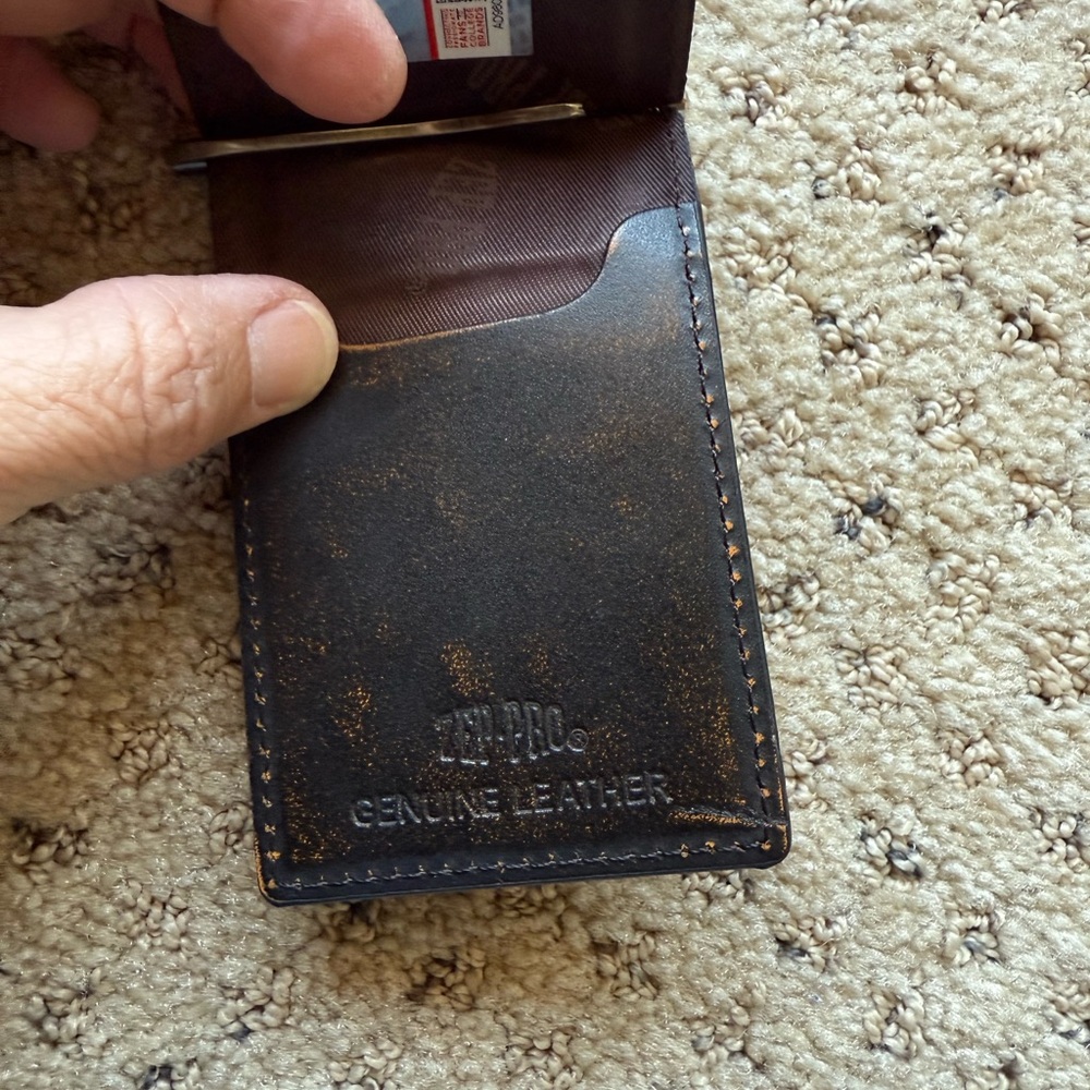 MISSISSIPPI STATE BULLDOGS BURNISHED LEATHER FRONT POCKET CLIP WALLET NWT - Picture 4 of 4
